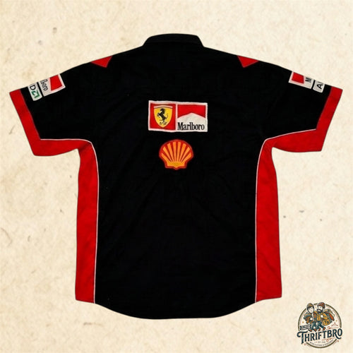 Marlboro Ferrari F1 Team Pit Crew Shirt – Schumacher Era Racing Button-Up