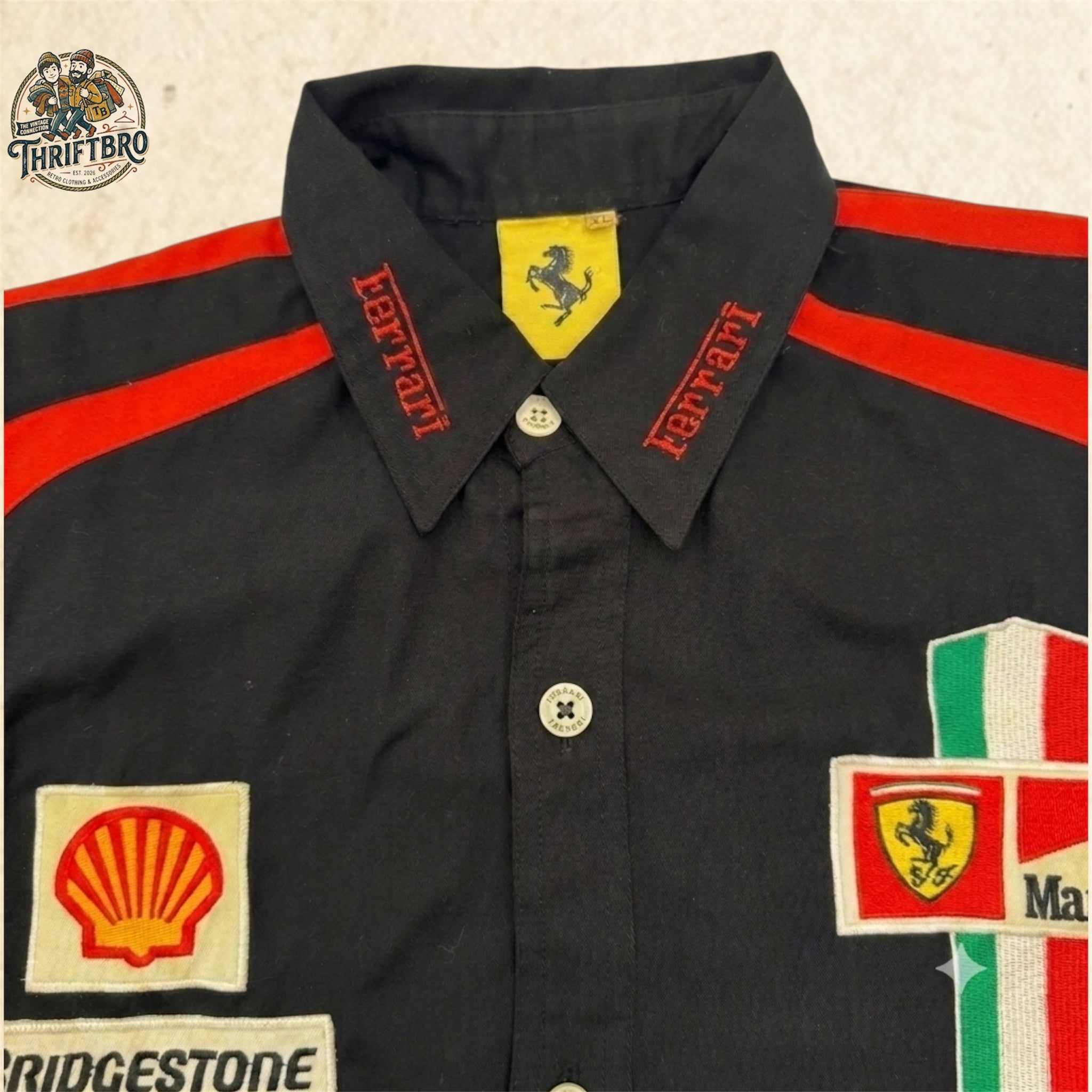 Marlboro Ferrari F1 Team Pit Crew Shirt – Schumacher Era Racing Button-Up