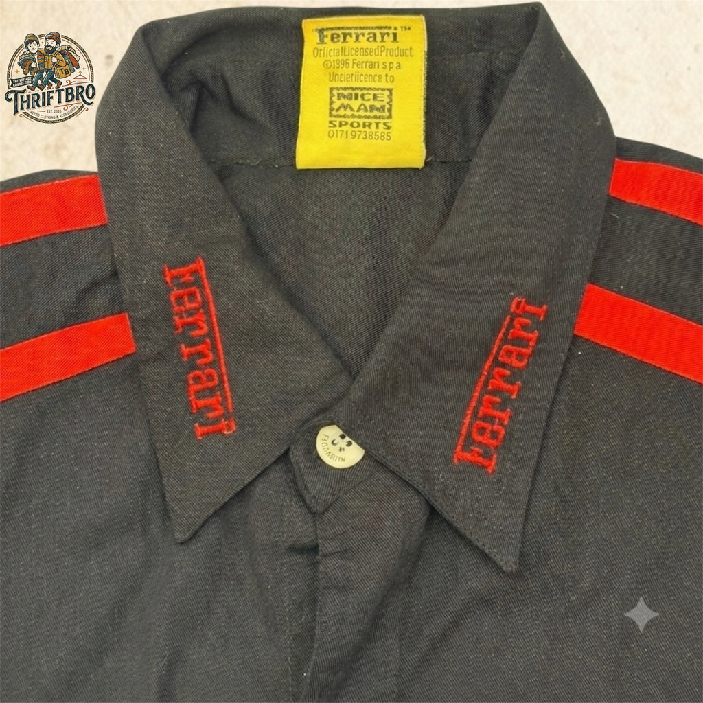 Marlboro Ferrari F1 Team Pit Crew Shirt – Schumacher Era Racing Button-Up